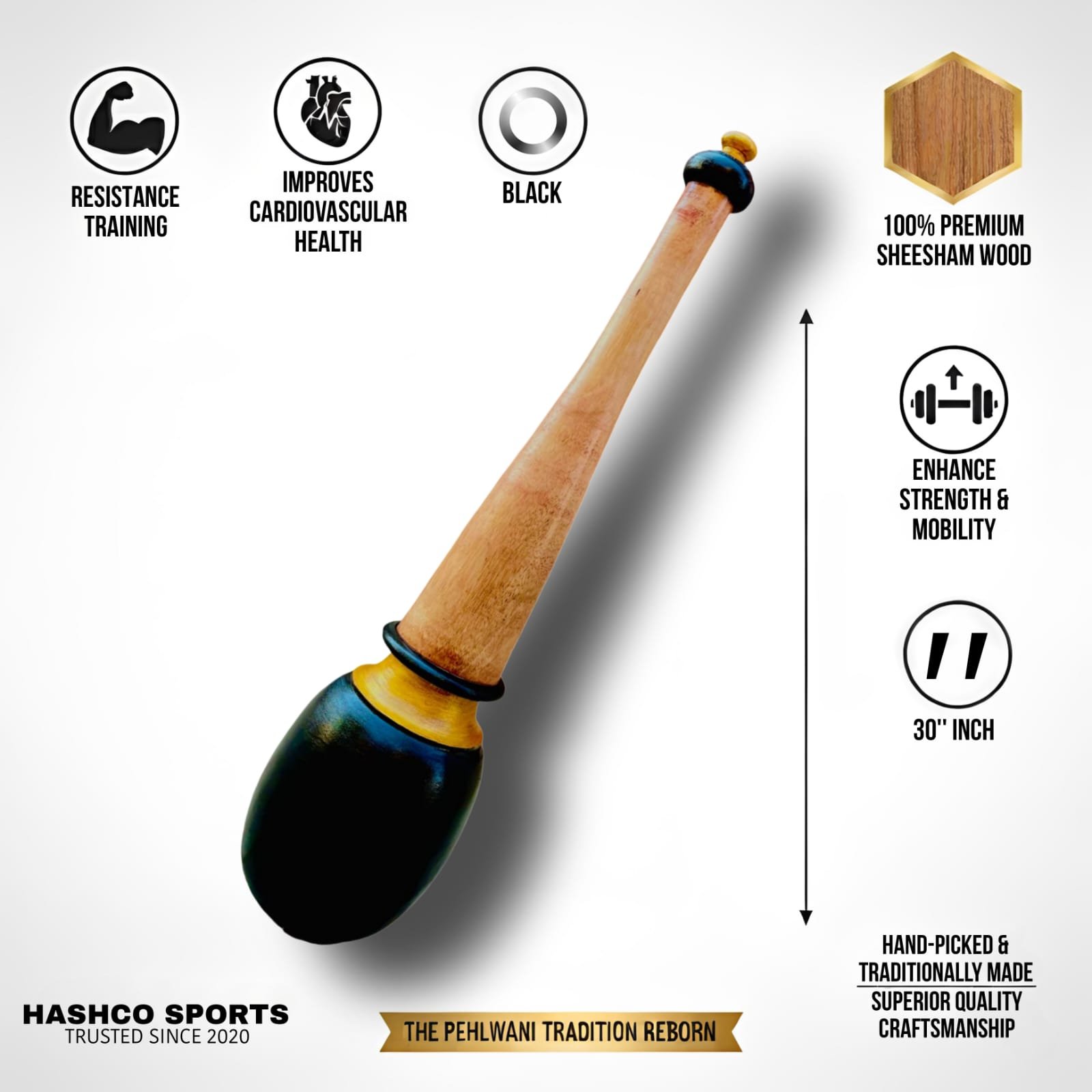 Hashco - Kaal Gada wooden mace gym - Image 2