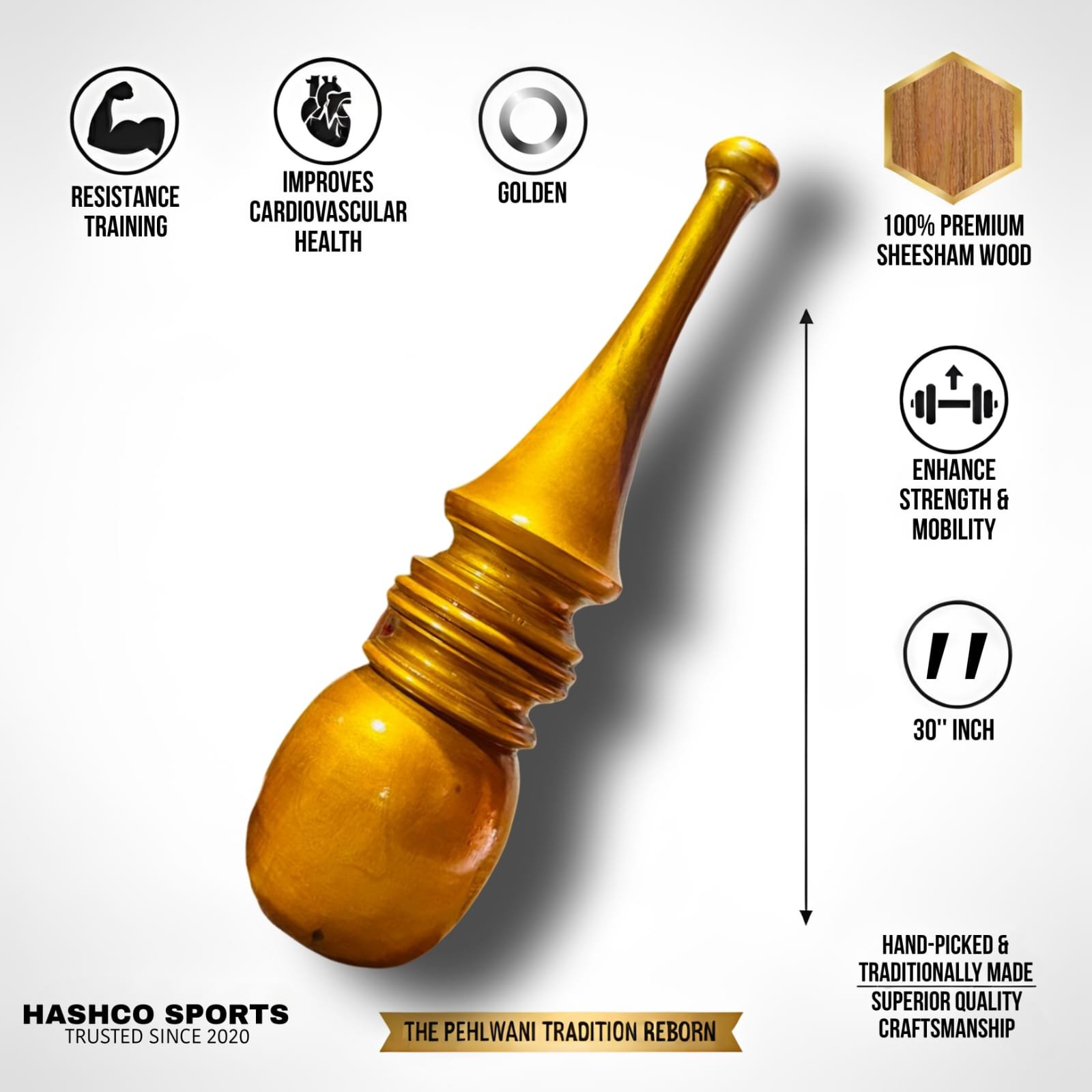 Hashco - Swarna Gada /Imperial wooden mace - Image 2