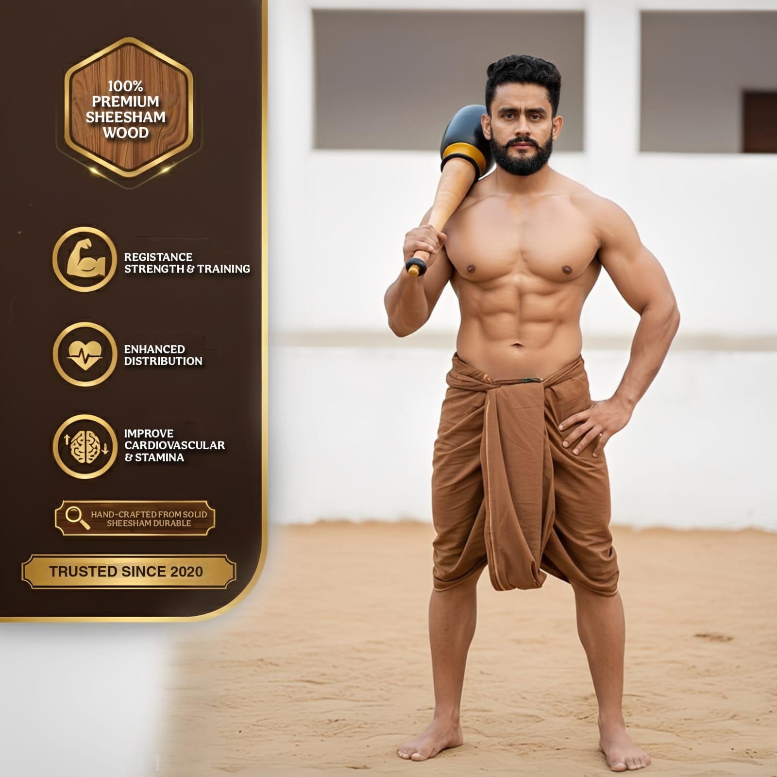 Hashco - Kaal Gada wooden mace gym - Image 3